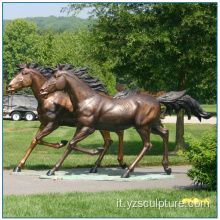 Scultura a cavallo da corsa in bronzo a vita esterna per la vendita